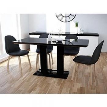 Mesa de comedor Alina en MDF lacado - negro