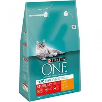 One Gatos Esterilizados Rico en Pollo y Trigo 3 Kg - 3000 gr