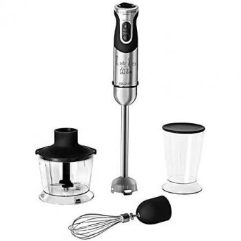 Cecotec Batidora de Mano Powerful Titanium 1000 Full. 1000 W, Pie XL, 21 Niveles y Turbo, Cuchilla 4 hojas con Recubrimiento de Titanio, , Soft Touch, Accesorios, Vaso de 500 ml