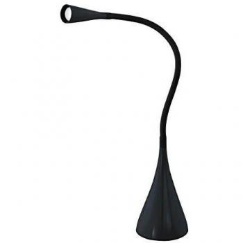 Lámpara de sobremesa LED Eglo Snapora negra, regulable y táctil, diseño moderno en plástico y aluminio