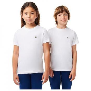 Camiseta Lacoste Core júnior de algodón manga corta blanca infantil