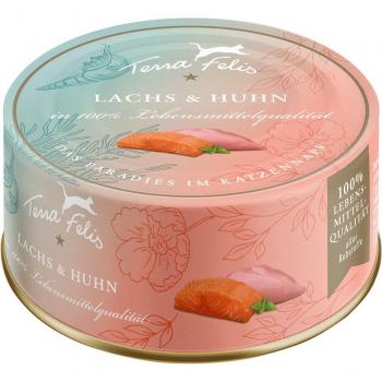 Terra Felis Pack Ahorro 24 x 80 g - Comida húmeda para gatos - Salmón y pollo