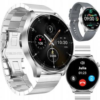 Reloj Inteligente Forever Grand 2 SW-710 Plata con Llamadas, Monitoreo Deportivo y de Salud