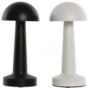 Lámpara de mesa Home ESPRIT Blanco Negro 9 x 9 x 22 cm (2 Unidades)