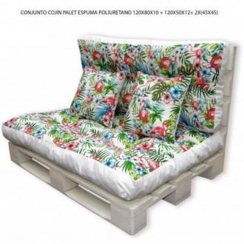 Cojín para palet Flamenco de 4 piezas con diseño exclusivo