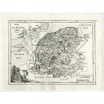 Antiguo print-friesland-groningen-vlieland-le rouge-1756