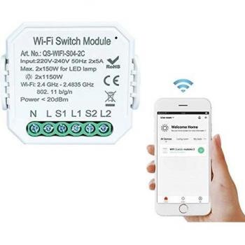 Interruptor de luz Inteligente DIY módulo Smart Life/Tuya App Mando a Distancia, Funciona con Alexa Echo Google Home 1/2 Way 2C