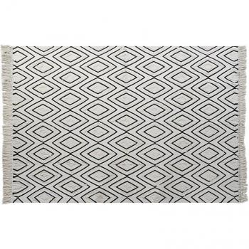 Alfombra DKD Home Decor Boho Rombos Negro 160 x 250 cm