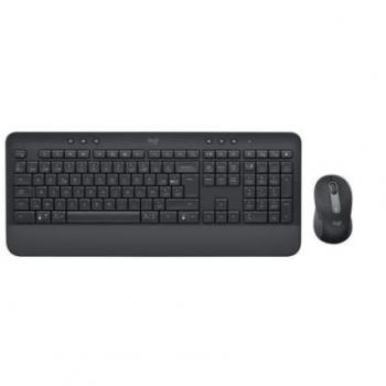Logitech Signature MK650 Combo for Business Wireless Keyboard and Mouse, RF Wireless + Bluetooth, AZERTY Belgian Layout, Graphite