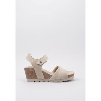 Sandalia con cuña Panama Jack Valley para mujer en color beige