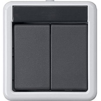 Gira 511200 KNX Push Button Sensor 2, 2-gang with Bus Coupler Gray