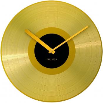 Karlsson - Reloj de pared, diseño de disco de vinilo, color dorado