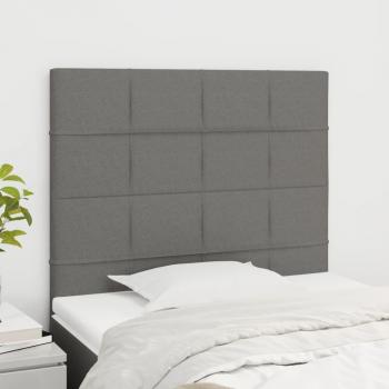 Cabeceros vidaXL 2 unidades de tela gris oscuro 90x5x78/88 cm