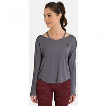 Odlo BL Top Crew Neck l/s MAIA Ease, Ovalo Gris, Small para Mujer