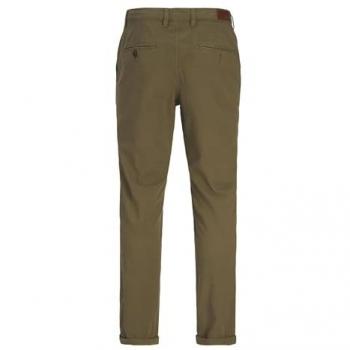 Jack & Jones Slim Fit Chinos with Back Pockets 'Marco Fury' in Olive Night, Size 36/32