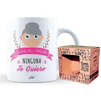 Mr Cool Taza 33 cl en Caja Regalo con Mensaje como mi Abuela Ninguna te Quiero, Cerámica, Multicolor, 15x10x5 cm