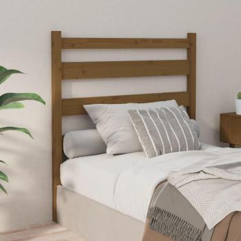 Cabecero para cama de madera maciza de pino en color ámbar, dimensiones 81x4x100 cm