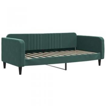 Sofá cama terciopelo verde oscuro 90x200 cm