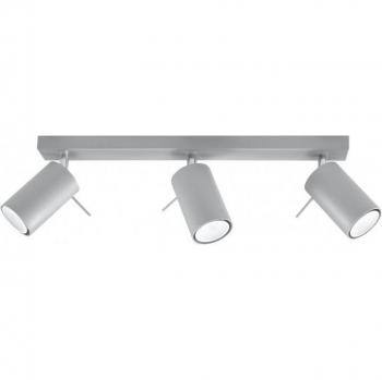 Sollux Lighting RING 3 Lámpara de Techo Gris Acero con 3 Bombillas GU10 LED Aplique Interior