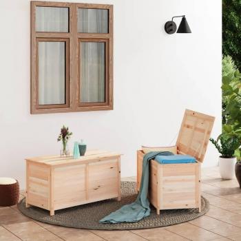 Outdoor Cushion Storage Box 39.4x19.7x22 Solid Fir Wood