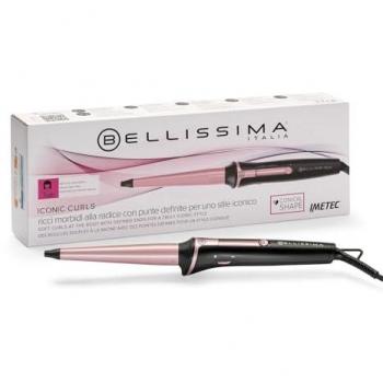 Rizador Bellissima 11949 Iconic Curls con revestimiento cerámico, forma cónica, temperatura ajustable de 150°C a 210°C y guante térmico