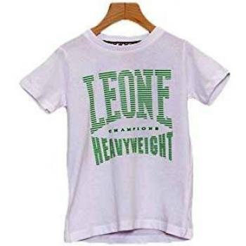 Leone - Plain Heavyweight Kids Camiseta de Manga Corta - Blanco ÓPTICO