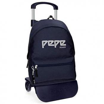 Pepe Jeans Uma Mochila con Carro Azul 31x42x17,5 cms Poliéster 22.79L
