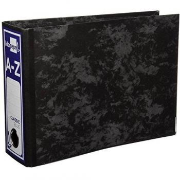 Liderpapel AZ10 Archivador De Palanca Carton Forrado Cuarto Apaisado Jaspeado Negro Sin Caja Classic Azul