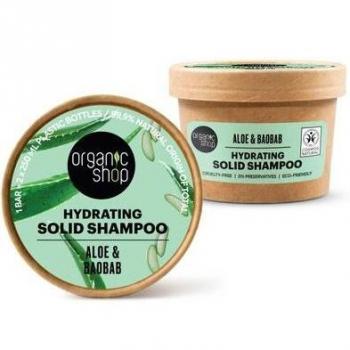 Champú sólido hidratante aloe y baobab Organic Shop 60 gr