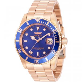 Invicta Pro Diver 30601 Men's Watch - 42mm Rose Gold Case with Blue Metal Dial