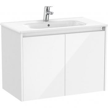 Mueble de baño Tenet Roca con 2 puertas y lavabo, color blanco brillo