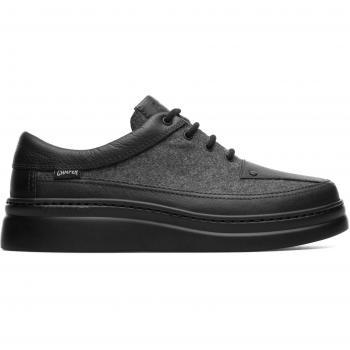 CAMPER Runner Up Women's Sneakers - Grey/Black, Size 41, Smooth Leather/Cotton Fabric