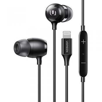UGREEN HiTune Auriculares In Ear para iPhone, MFi Certificado Lightning Auriculares con Cable, Micrófono Incorporado y Control en Línea, Compatible con iPhone 13 Pro Max 12 11 SE XR XS X 8 7 iPod iPad