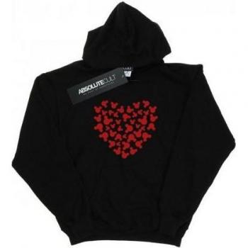 Moletom con capucha femenino Mickey Mouse Silueta Corazón L negro