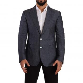 Dolce & Gabbana Blue Linen Cotton Jacket TAORMINA Blazer - IT48 | M