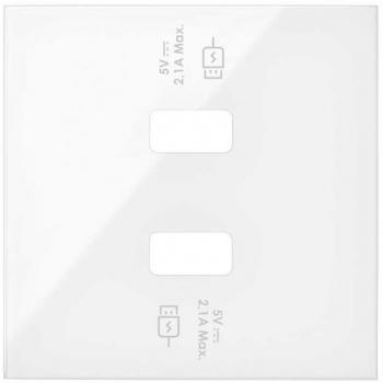 Simon 10001196-130 Tapa cargador USB con 2 bocas carga rápida blanco brillante