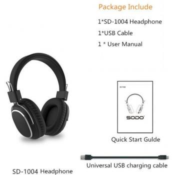 Auriculares Inalámbricos SODO 1004 Estéreo Plegables Bluetooth 5.0 con Micrófono y Soporte para Tarjeta TF