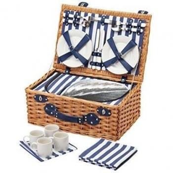 Kitchen Craft Coolmovers – Cesta de picnic de mimbre para 4 personas