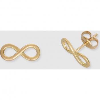 Pendientes de niña de oro con forma de infinito