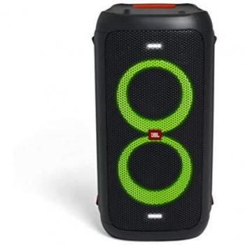 JBL PartyBox 100 - Altavoz con Bluetooth, parlantes con efectos de luces, adaptador de corriente, negro