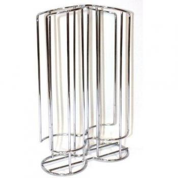 Fackelmann Cromado Porta Soporte cafetera Vertical en Elegante y Resistente Acero almacenar y Colocar 32 cápsulas de café Tassimo 1 ud, Ø180x287mm