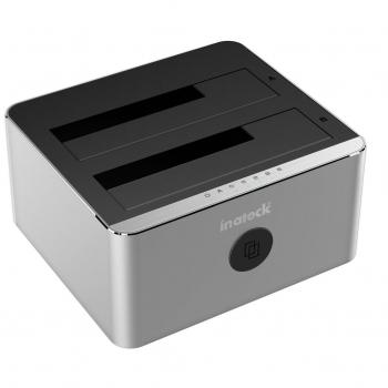 Inateck Aluminio USB 3.0 a SATA 2-Bay USB 3.0 Docking Station Bases de conexión con Función de Clon offline para discos duros de 2,5 pulgadas y 3,5 pulgadas HDD SSD SATA