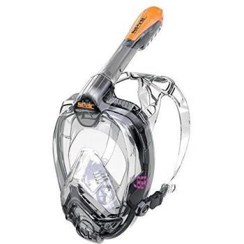 SEAC Libera Máscara intégral de Snorkeling, Adultos Unisex, Negro/Anaranjado, L-XL