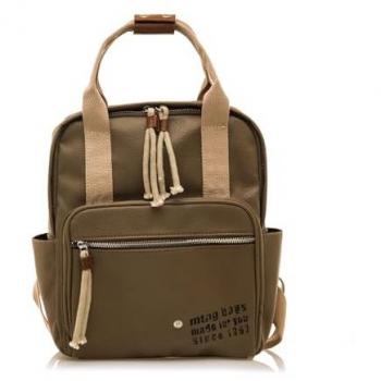 Mustang - Mochila de mujer multiposición NARE2 marrón con cierre de cremallera, casual, sintético, detalle de doble asa
