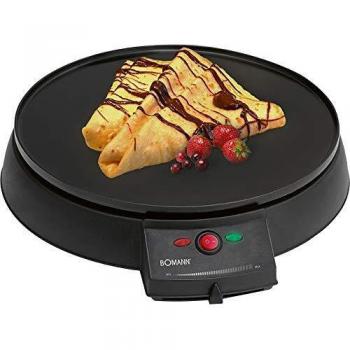 Bomann CM 2221 CB Máquina de Hacer Crepes, Tortitas, Tortillas, 900 W, Aluminio, Negro