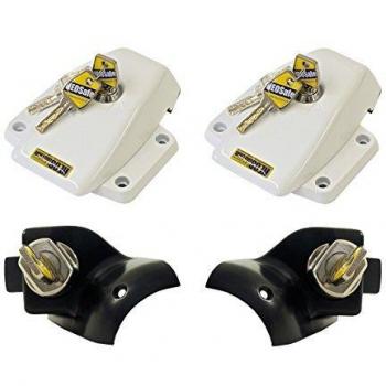 HeoSolution 1760-226 W Juego de 4 Unidades de Seguridad con Cerradura de Giro, Color Blanco
