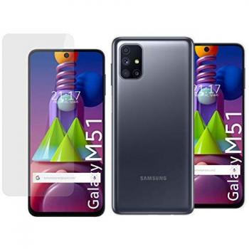 Funda Gel Transparente + Protector Cristal Templado 2 en 1 para Samsung Galaxy M51 - Protección Completa