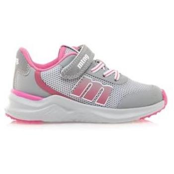 Zapatillas deportivas Apolo gris para niña con cierre de cordones y velcro, puntera redonda, estilo casual