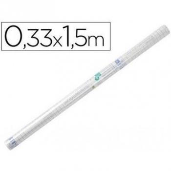 Liderpapel - Rollo plastico adhesivo 0.33x1.50 50 mc -forralibros removible