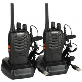 Walkie Talkie Baofeng BF-88E Profesional, PMR446 Libre de Licencia, 16 Canales, Walkie Talkie Recargables USB, versátil y fácil de Uso con Auriculars
